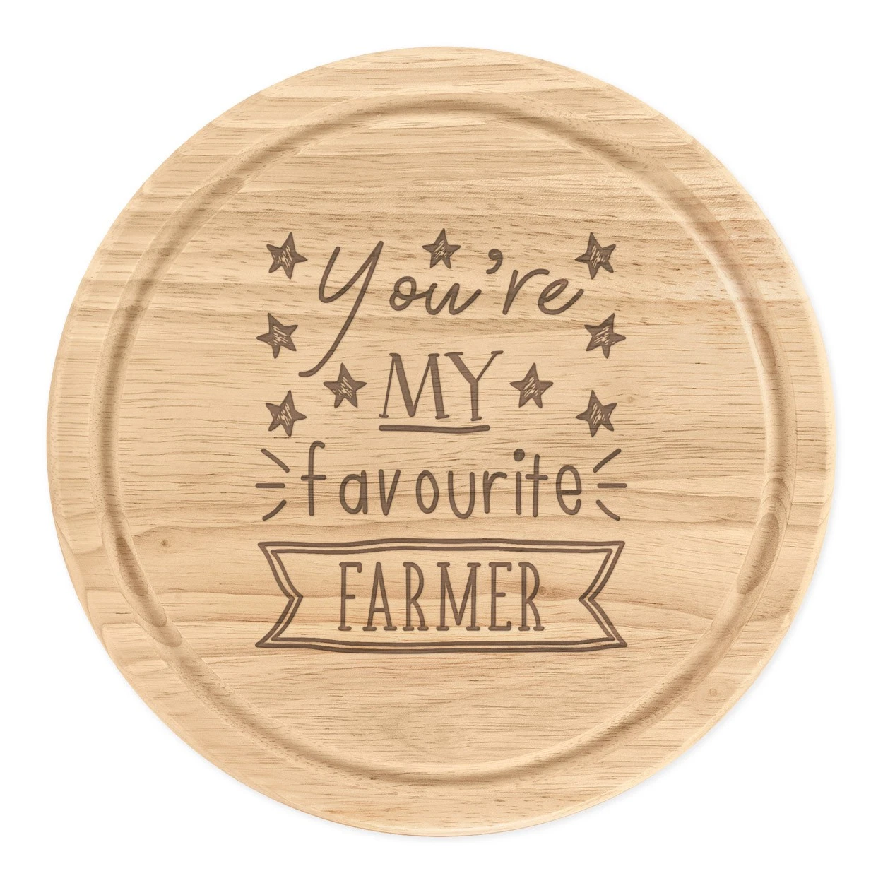 You're My Favourite Farmer Stars Round Chopping Cheese Board Funny Best