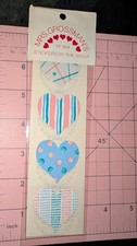 Vintage Mrs Grossmans Stickers Patterned Hearts Rare 1/2 Yard New In Pack RARE