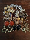 Vintage Costume Jewelry Earrings Lot Monet Crystal Pearl Clip Pierced Lot...
