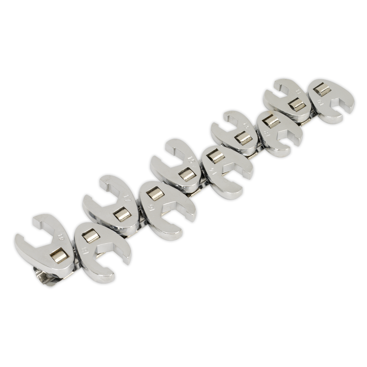 Crow's Foot Wrench Set 10pc Flare Nut 3/8""Sq Drive Metric