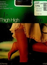 JC Penney Thigh High Stretch Stockings Seamless Nude Sealed