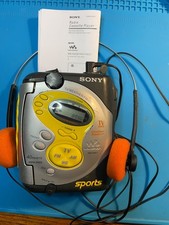 Vintage Sony WM-FS421, New Belt, Serviced, With Retro Orange Headphones