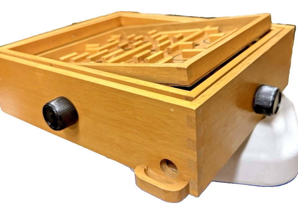 Vintage 1982 Spencer Gifts Labyrinth Wooden Maze Game Complete with Box Taiwan - Image 2 of 4