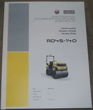 WACKER RD45-140 VIBRATORY ROLLER COMPACTOR PARTS BOOK CATALOG MANUAL