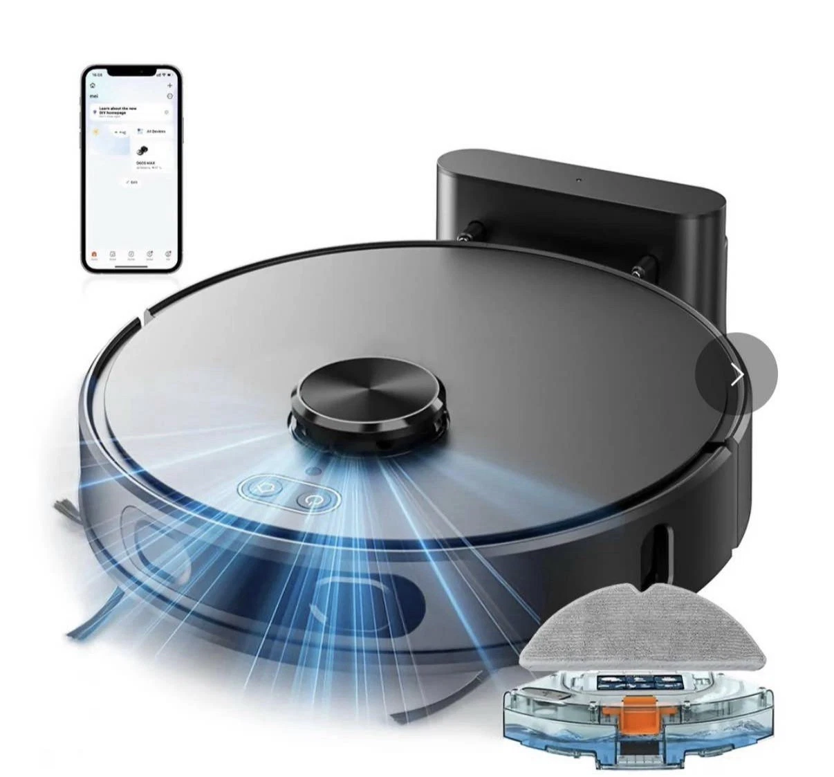 ORYZOM Robot Vacuum V8 Pro Fully Automatic Cleaning with Mopping Function
Opens in a new window or t