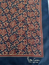 Pierre Cardin Paisley Pocket Square Scarf 17" X 17" Scarf Men Red Blue Perfect