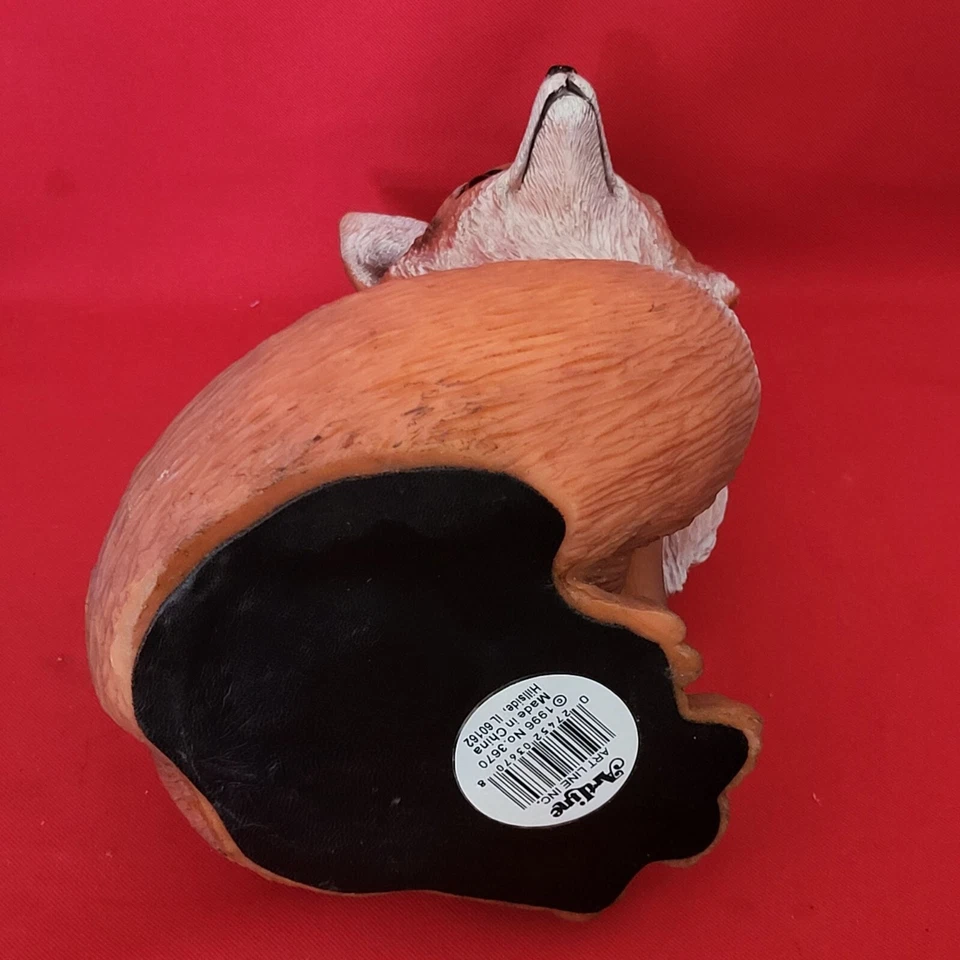 VTG Art Line Red Sitting Fox Resin Garden Yard Statue Animal Figurine 1996 - Image 4 of 4