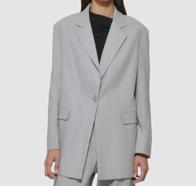 DKNY Women's Gary Oversized Notched-Collar Single-Button Blazer