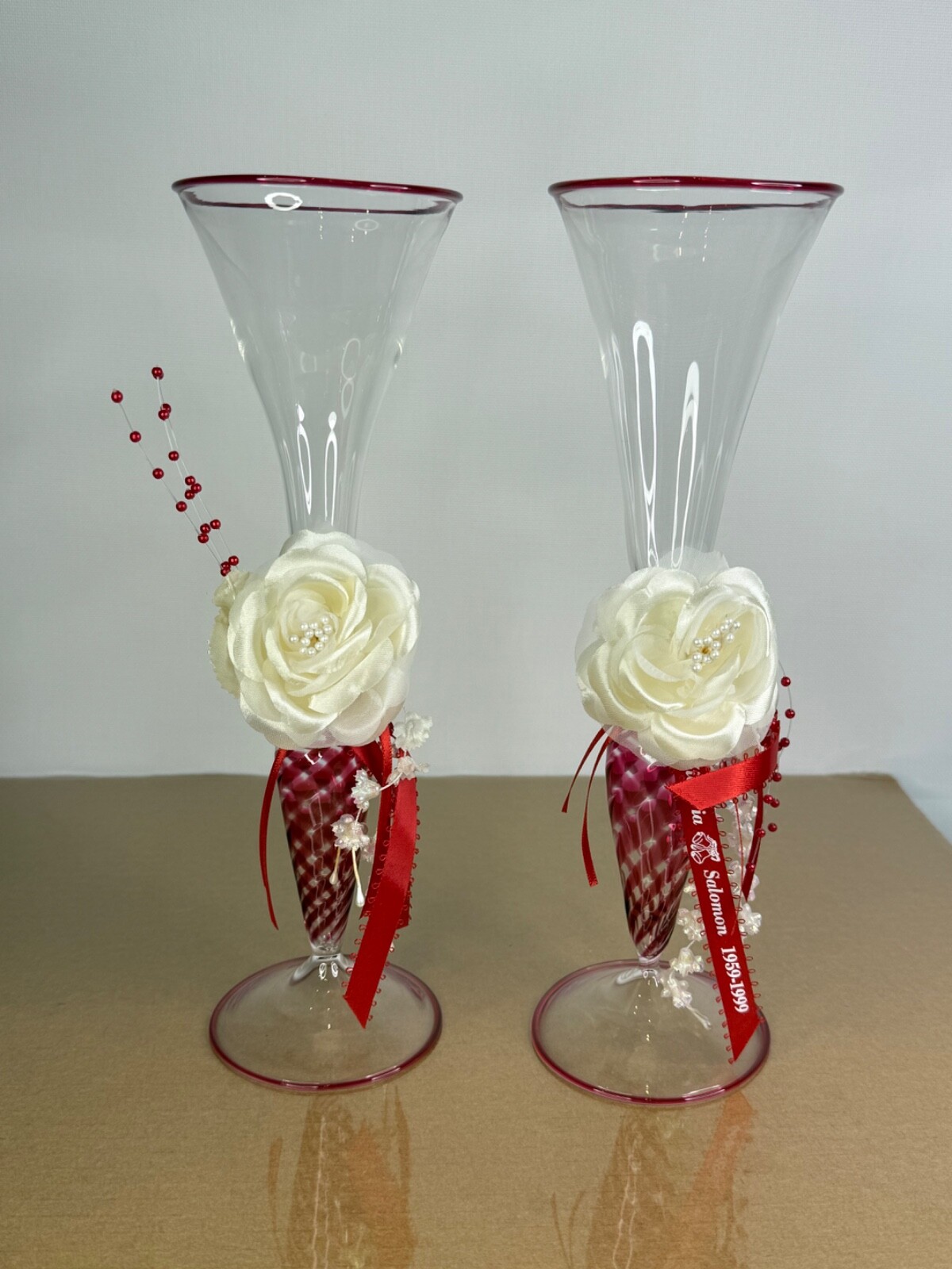 Champagne Flutes Set of 2 – Wedding Champagne Glasses Crystal (HV)