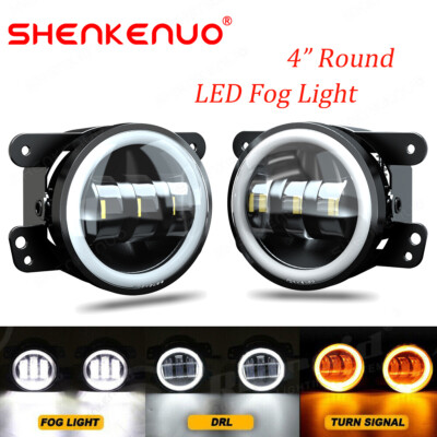 For 2007-2011 Dodge Nitro 4'' Inch LED Fog Lights Front Bumper Driving Lamps