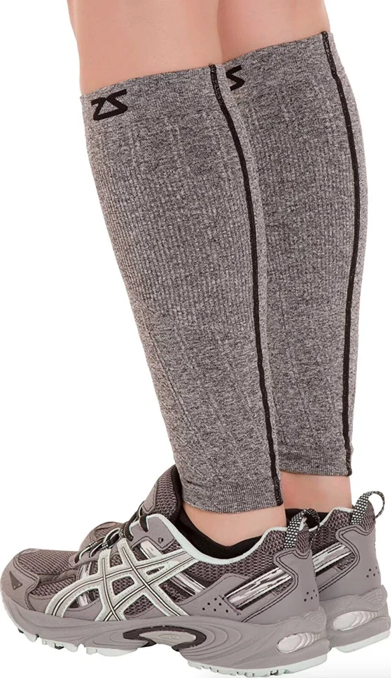 Zensah Gray Calf & Shin Support Compression Leg Sleeves Men's Size XS L112331 - Image 2 of 2