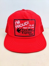 Vintage USA MADE Fore Way Express Team Freight Mesh Trucker Hat Snapback Cap