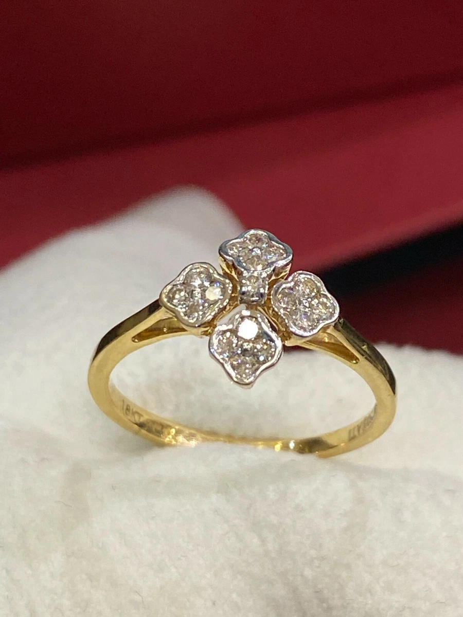 750 gold ring with diamond deals