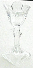 Vintage 8" TOSCANY Clear Over 24% LEAD CRYSTAL Single TULIP Candle Stick Holder 