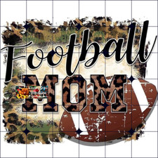 Sublimation Print Football Mom Leopard Ready to Press Heat Transfer