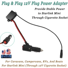 For Starlink Mini 12V Plug Power Adapter Cigarette Lighter Adapter RV Off-Road