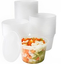 Deli Grade BPA-Free 16oz Containers with Lids 48ct Reusable To-Go Cups Storage