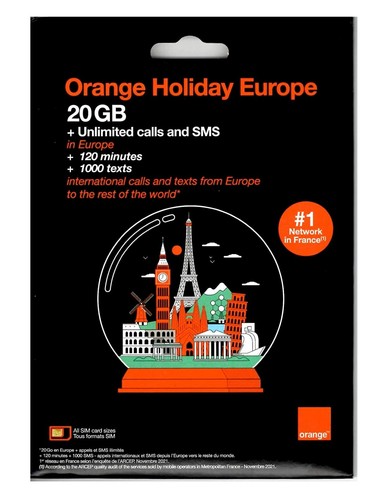 Orange Prepaid Trio Podróżna karta SIM 20 GB Europa Minutes Tekst i Internet - Zdjęcie 25 z 36
