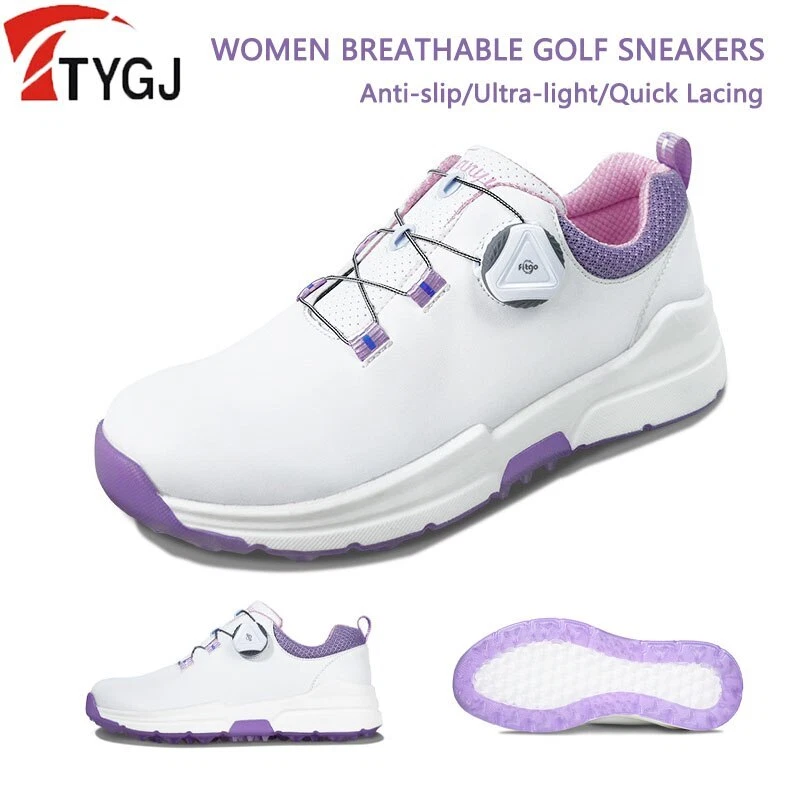 TTYGJ Breathable Women Golf Shoes Rotating Buckle Sneakers Anti-slip Trainers - Image 2 of 4