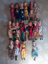 18 BURATTINI PLASTICA PINOCCHIO CAPPUCCETTO ROSSO VINTAGE ANNI '60 / '70 BELLI