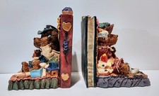 Vintage Cute Teddy Bear Library Bookends Collector Series Hand Painted PolyResin