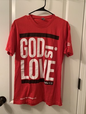 Next Level  ''God Is Love 1 John 4:8'' Mens T-Shirt Red