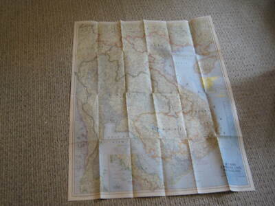 VTG VIET NAM, CAMBODIA, LAOS AND THAILAND MAP National Geographic February 1967