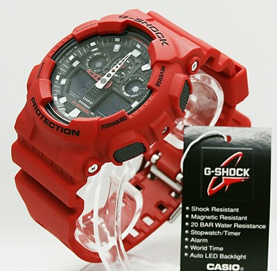   Casio G Shock Herrenuhr GA-100B-4AER rot  