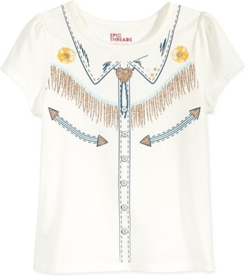 Epic threads Girls' Print Southern Western T-Shirt 3T/3 36-38'' 30-32lbs