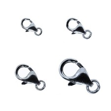 Lobster Claw Clasp Pear shape Sterling Silver Pure 925 Italian Findings Wholsale