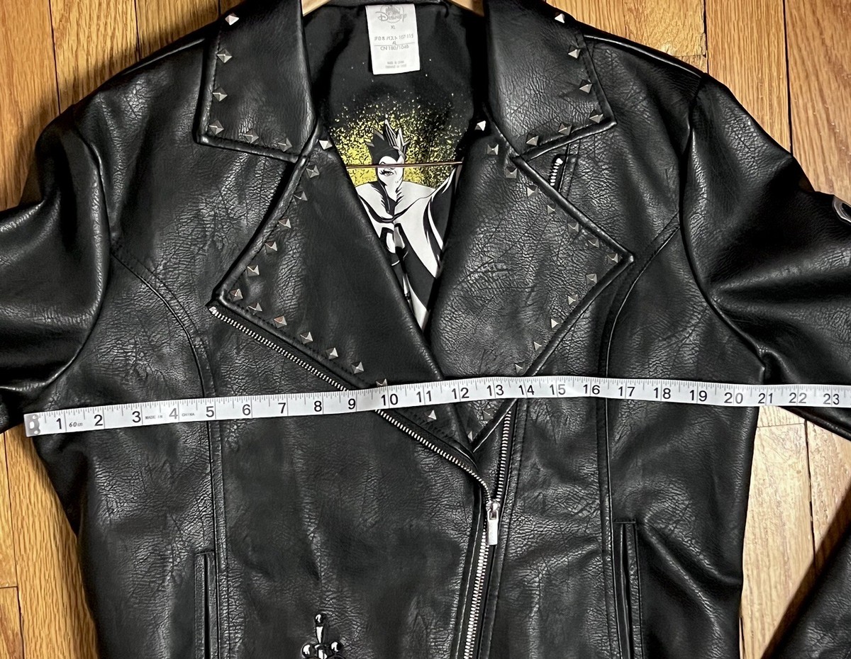 Disney Evil Queen Faux Leather Jacket Black Moto Snow White
