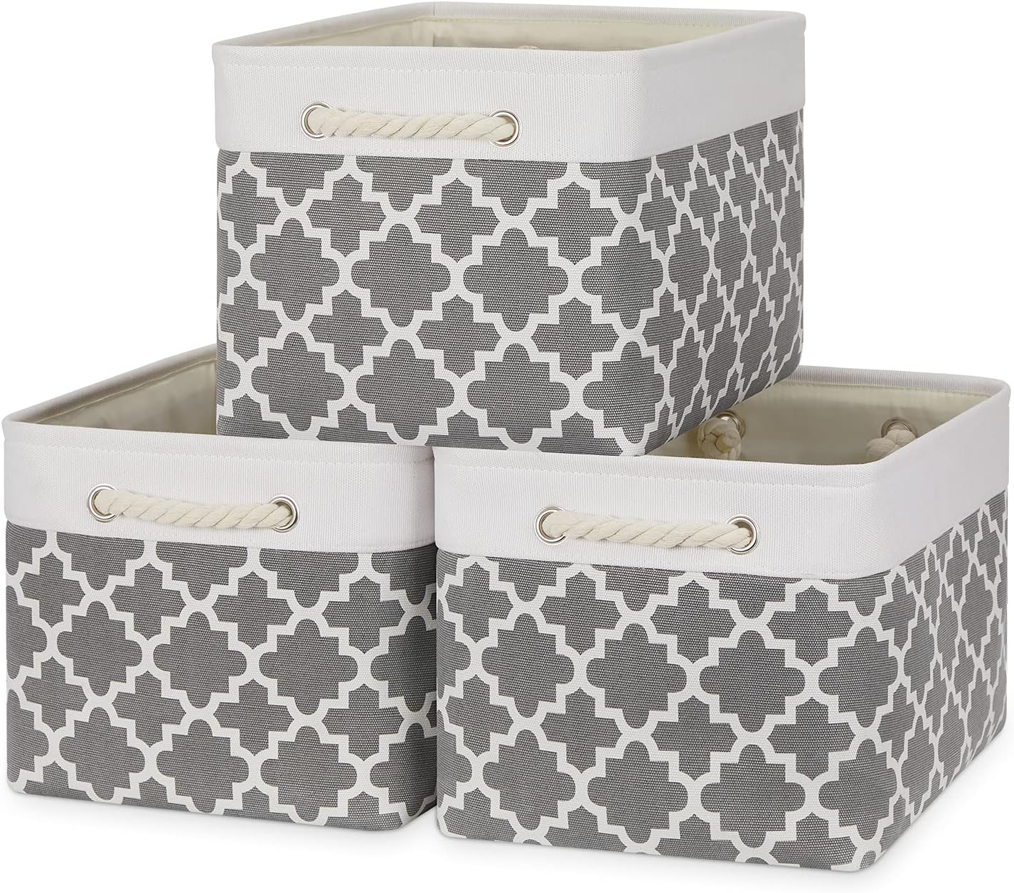 Basket Storage Bins Baskets for Organizing Set of 3 Collapsible Cloth Storage Li