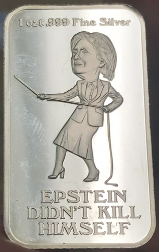1oz .999 Fine Silver Art Bar - "Epstein Didn't Kill Himself" - AG Stacking - Picture 3 of 6