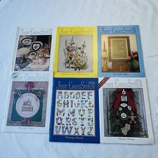 Vtg Lot 6 Just CrossStitch Magazine 1986 Complete Cross Stitch Needle Crafts