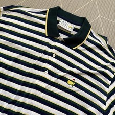Augusta National Golf Shop Men  s Large Polo Shirt Striped Vintage Masters Cotton