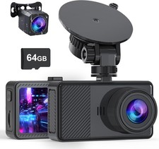 Dash Cam Front and Rear, 2.5K 1080P Dual Dash Camera for Cars, 2    Display