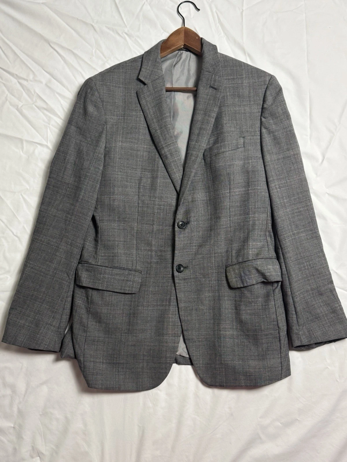 Banana Republic Men’s Blazer 40R Glen Plaid Tailored Fit 100% Wool Gray Jacket