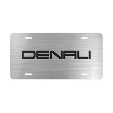 GMC Denali Front License Plate Simulated Silver Steel Tag Vanity Style - NEW