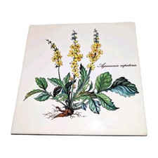 Vtg Villeroy & Boch Botanica Tile AGRIMONIA EUPATORIA Made in France 6x6 RARE A+