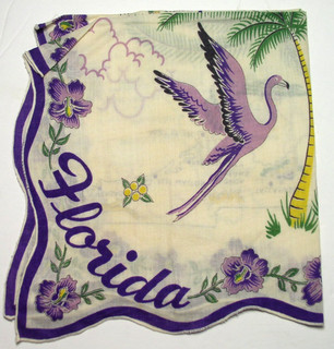VINTAGE FLORIDA STATE MAP HANDKERCHIEF/HANKIE