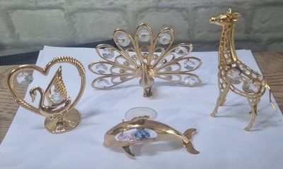 4 x Crystal Temptations 24k Gold Plated with Swarovski crystals   Joblot