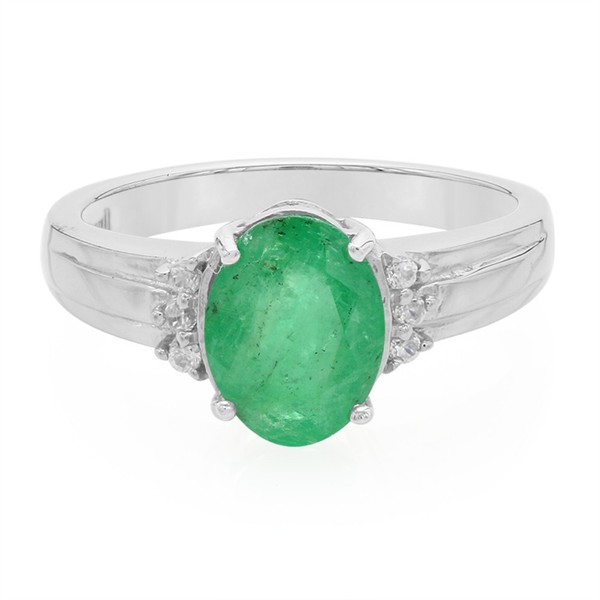 Cavill Ring Sterlingsilber Bahia Smaragd 1,56Ct Zirkon Oval GrüN Damen--image