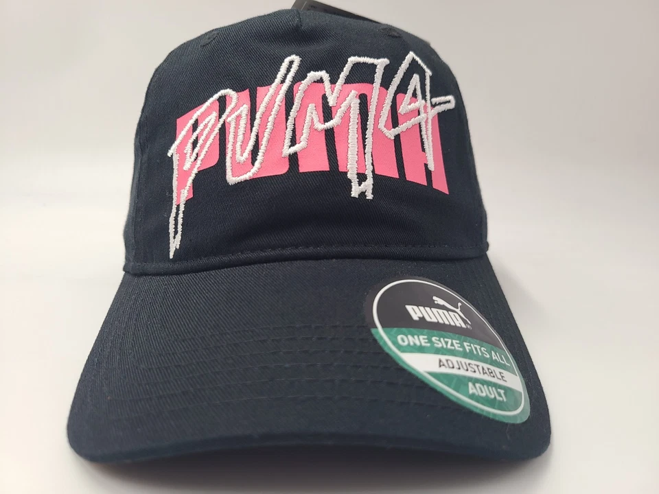 Women Puma Strapback Adjustable Hat Cap Cotton Casual Baseball Dad Black Pink - Image 2 of 4