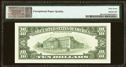 Fr. 2032-K; L* $10 1995 Federal Reserve Notes. PMG Superb Gem Unc 67 EPQ. - Image 2 of 2