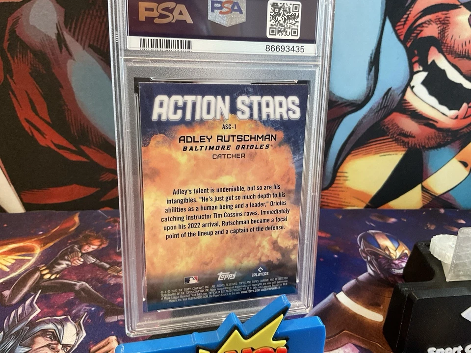 🔥2023 Topps Chrome Update Action Stars Rookie Adley Rutschman Psa 9 🔥Orioles - Image 3 of 4