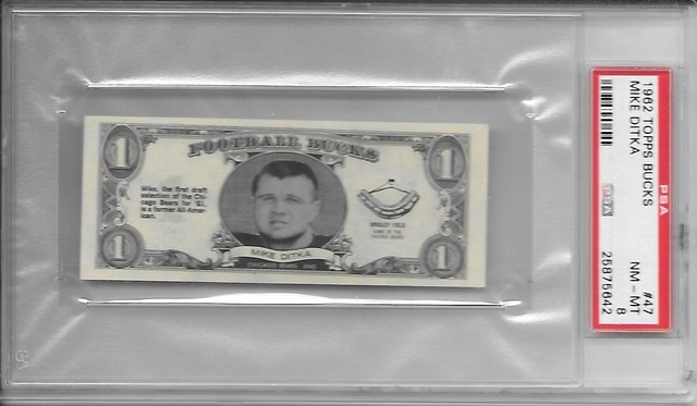 1962 Topps Bucks Mike Ditka RC PSA 8 NM-MT Bears *HOF* Very Rare Pop 7