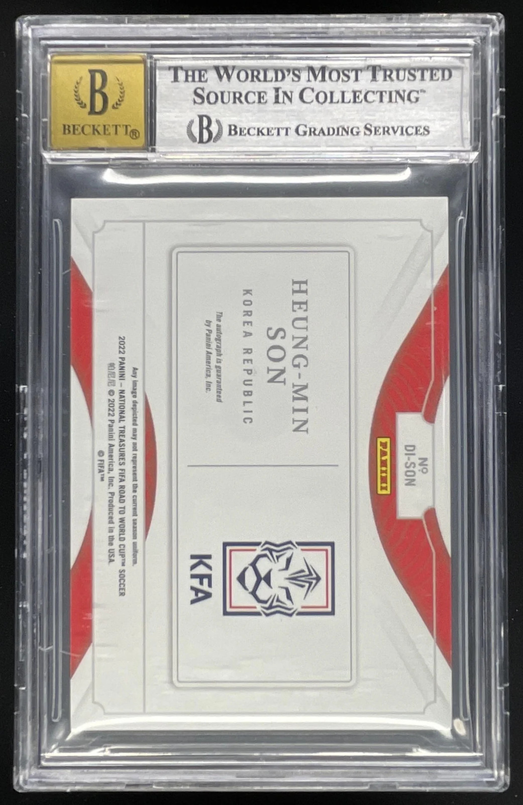 2022 National Treasures World Cup Definitive Ink Auto Heung-Min Son /99 BGS 9 view 2