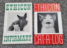 Cat-a-log & Infirmary, Ethicon Sutures Cat 1950 & Dog Humor Booklets Meme 1953