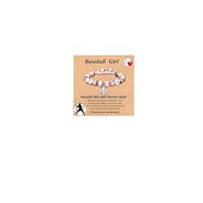 Baseball Bracelet Heart Initial Gifts for Women Pink Zebra Natural Stone A