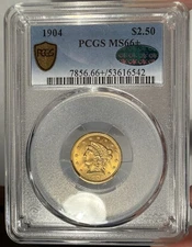 1904 $2.50 PCGS MS 66+ CAC Liberty Gold Quarter Eagle
